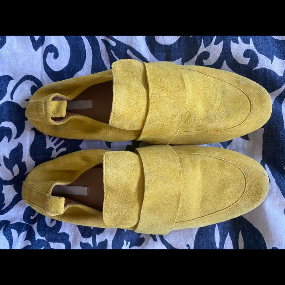 H&M Lux Suede yellow loafers